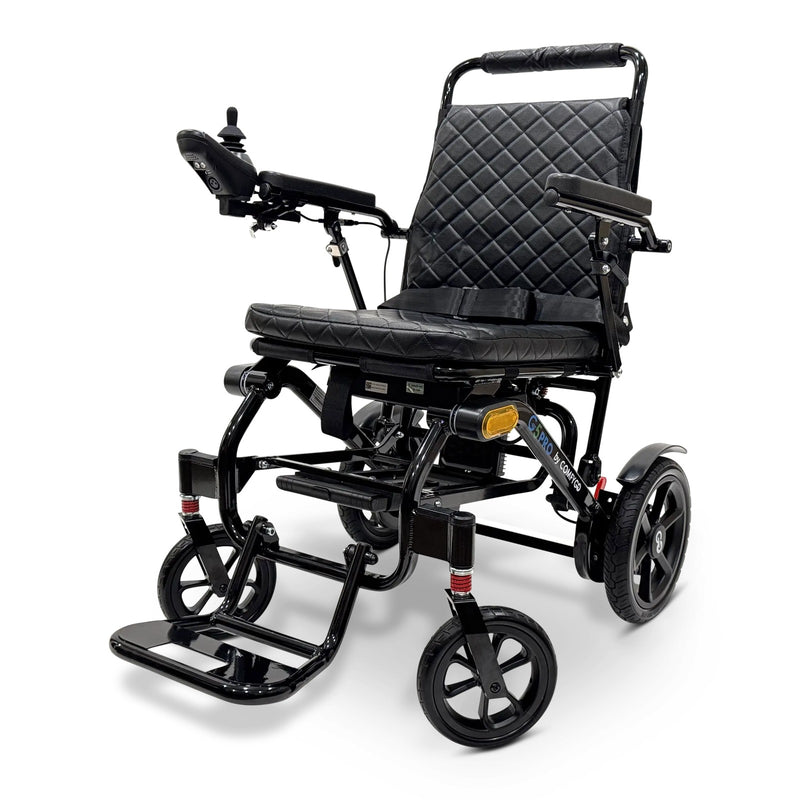 ComfyGo G5 Pro lightweight foldable electric wheelchair, black, front three-quarter view