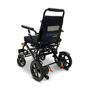 ComfyGo G5 foldable electric wheelchair, black, rear three-quarter view showing the backrest pocket