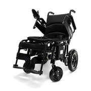 ComfyGo X-6 electric wheelchair, black frame, joystick armrest raised