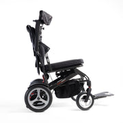 Travel Buggy DASH 3 folding electric wheelchair, side view with armrests raised