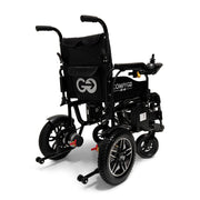 ComfyGo X-6 electric wheelchair, black frame, rear three-quarter view