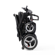 Travel Buggy DASH 3 electric wheelchair folded compactly, side view