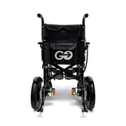 ComfyGo X-6 electric wheelchair, black frame, rear view