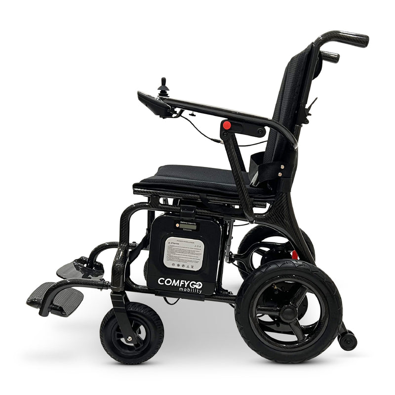 ComfyGo Phoenix carbon fiber folding electric wheelchair, side view