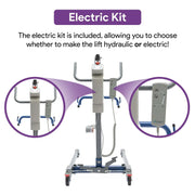 Portable Hydraulic Patient Lift for Home Use - 6 Point Spreader - with Electric Upgrade - Expandable Base, Compact