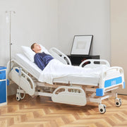 5 Functions Full Electric Hospital Bed ICU Bed for Home and Hospital Use with Thick Mattress & IV Pole