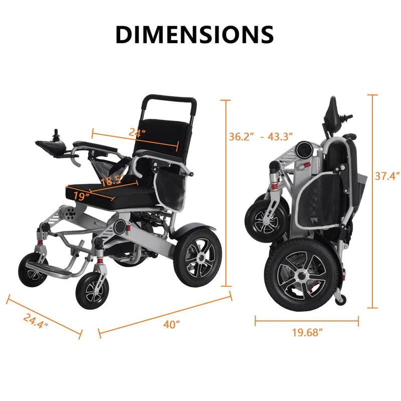 Portable Travel Foldable Power Wheelchair - TSA Approved