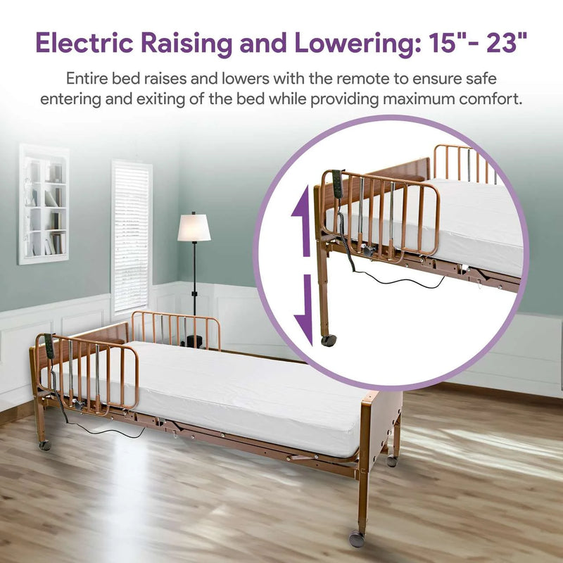 Full Electric Hospital Bed Full Package for Home Use Medical Bed - 36" X 80", Dual/Full Adjustment