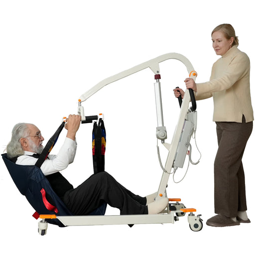 Collapsible Electric Patient Lift, Floor Lift Assist for Elderly, Medical Transfer Device with 440LBS Capacity,Portable & Easy Assembly