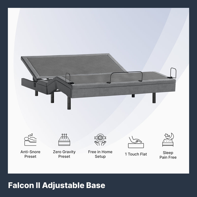 Falcon II Adjustable Bed Base – Massage, Zero Gravity, Wireless Remote