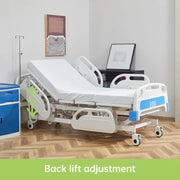 5 Functions Full Electric Hospital Bed ICU Bed for Home and Hospital Use with Thick Mattress & IV Pole