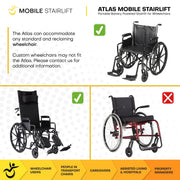 Atlas wheelchair stairlift dimensions