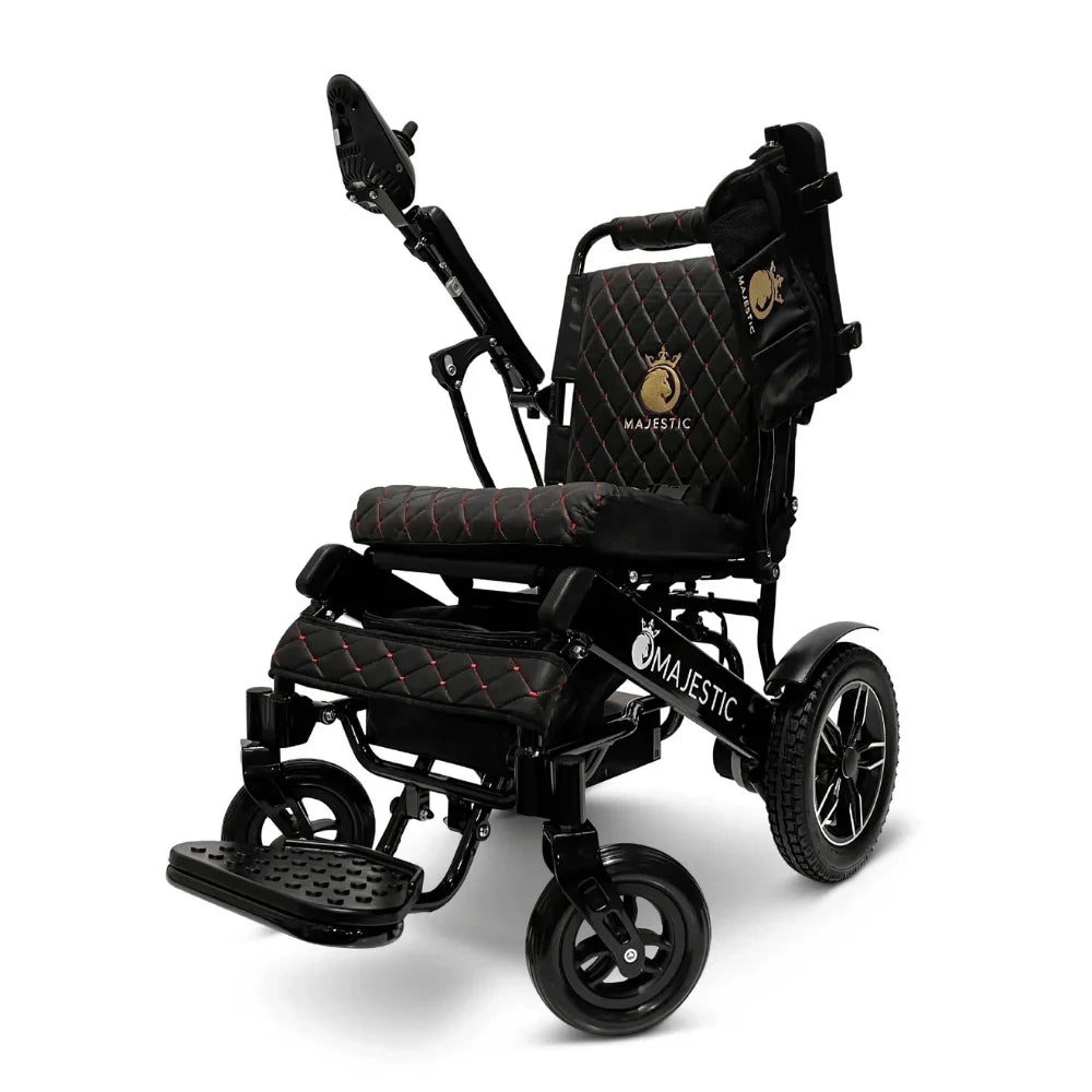 ComfyGO MAJESTIC IQ-8000 electric wheelchair folded down for compact transport