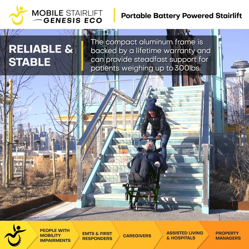 Genesis ECO mobile stairlift on straight stairs
