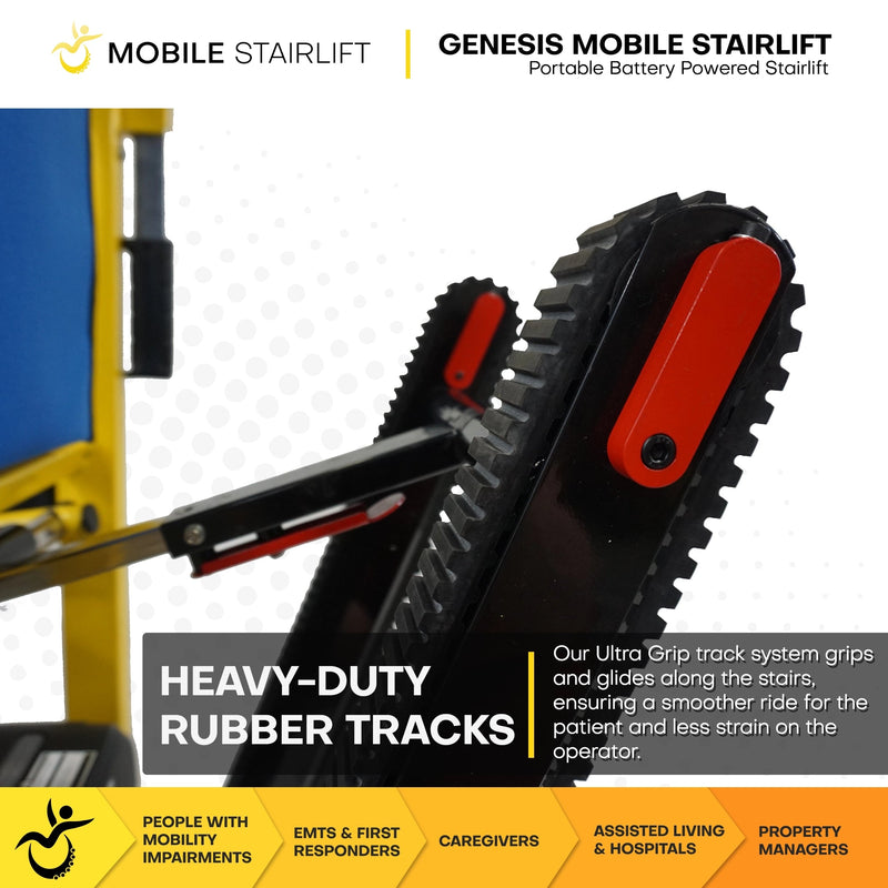 Genesis mobile stairlift folded for transport