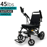 ComfyGo G5 foldable electric wheelchair, black, angled view