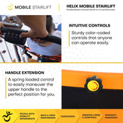 Helix mobile stairlift handles and controls