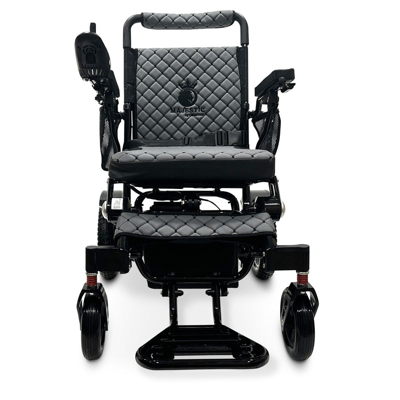 MAJESTIC IQ-7000 Classic electric wheelchair, black frame, gray cushion and backrest