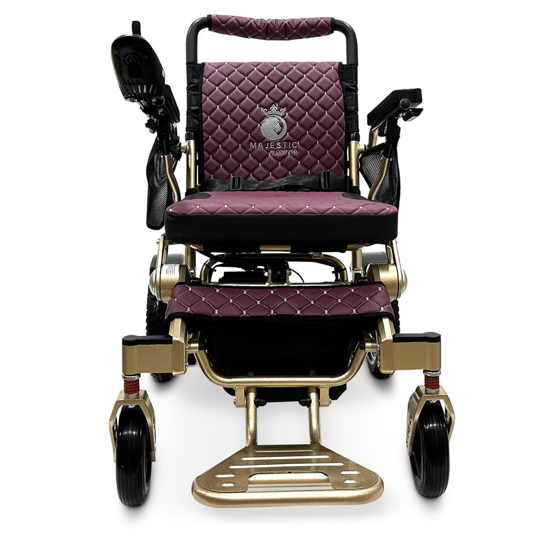 MAJESTIC IQ-7000 Classic electric wheelchair, bronze frame, purple cushion and backrest