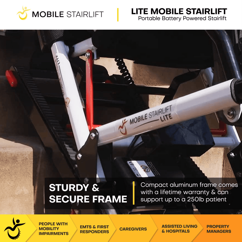 LITE mobile stairlift folded for transport