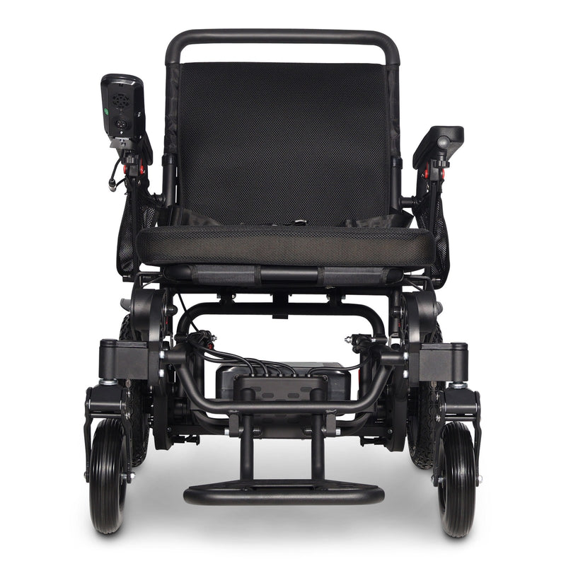 MAJESTIC 440 HD PLUS folding electric wheelchair, black, straight-on front view