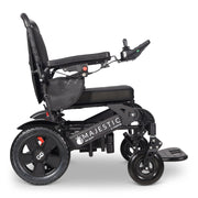MAJESTIC 440 HD PLUS folding electric wheelchair, black, side view showing joystick and armrest