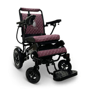 MAJESTIC IQ-8000 electric wheelchair, black frame, purple cushion and backrest