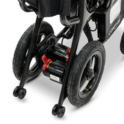 ComfyGo Phoenix carbon fiber electric wheelchair, close-up of the rear wheels