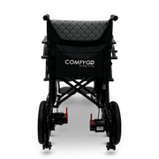 ComfyGO X-7 foldable electric wheelchair, rear view