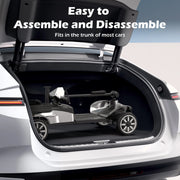 Upgrade 4 Wheels Mobility Scooter with Removable Battery, Compact Heavy Duty Mobile for Travel, Foldable Powered Wheelchair for Adult, 330Lbs, Silver