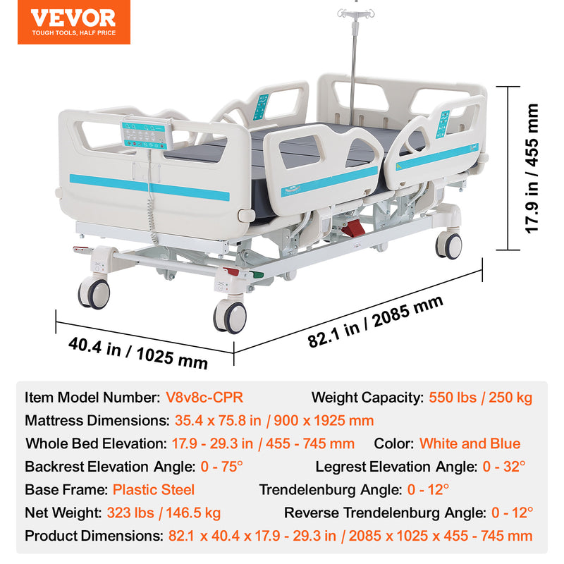 Uimoso Premium Function Full Electric Hospital Bed ICU Medical Bed 440/550 Loads