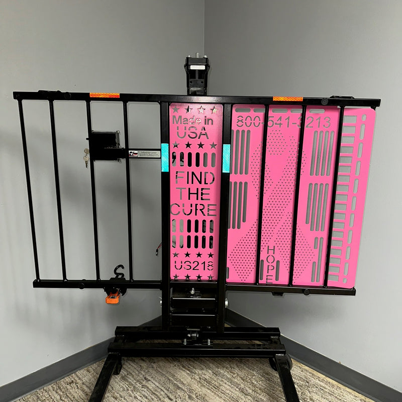 Hold N' Go Electric Lift - Find The Cure Pink platform by WheelChair Carrier
