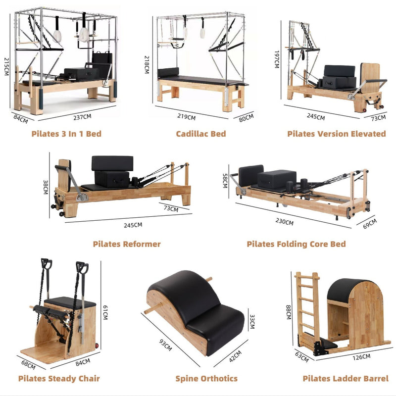 Folding Wooden Pilates Reformer – Professional Studio Design, Space-Saving Frame