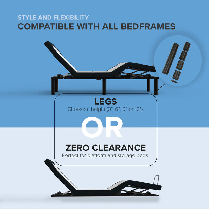 Adjustable Bed Base – Wireless Remote, Head & Foot Adjustment