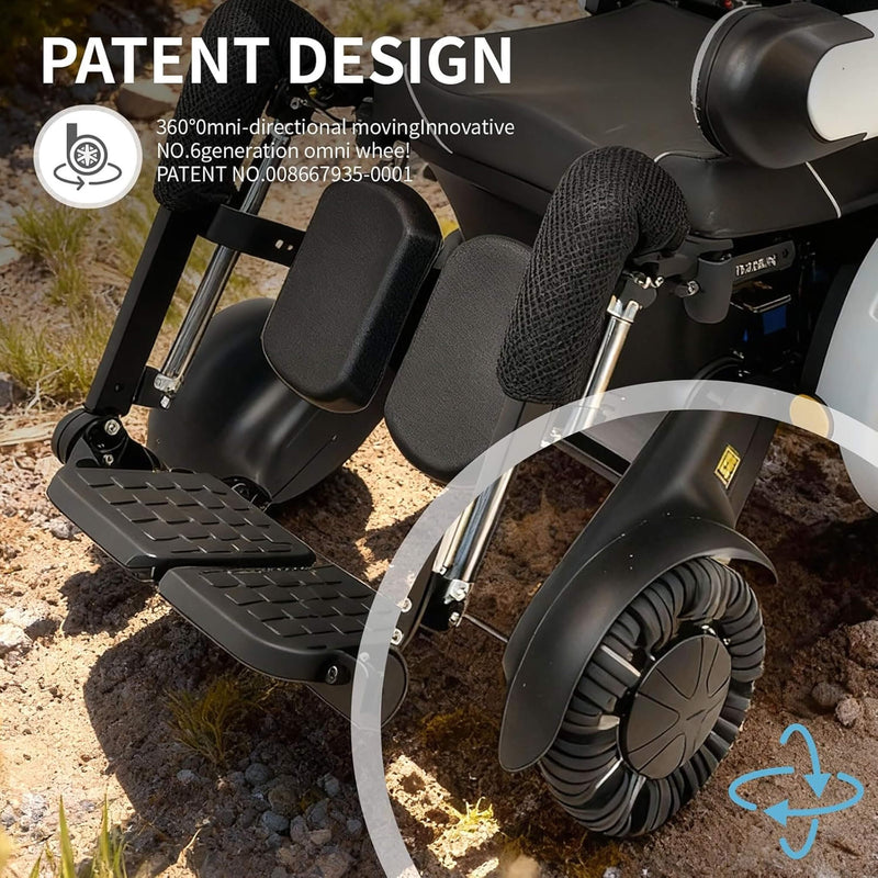 Motivo One-Touch Electric Folding Wheelchair – Zero Gravity Recline, Compact Fold (SAK20968)