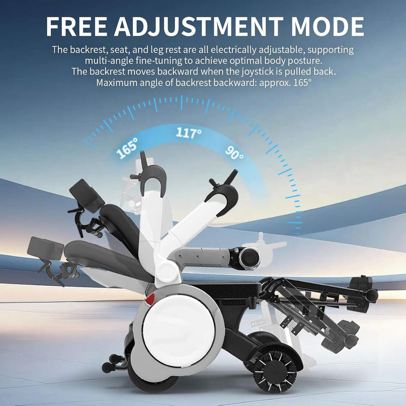 Motivo One-Touch Electric Folding Wheelchair – Zero Gravity Recline, Compact Fold (SAK20968)