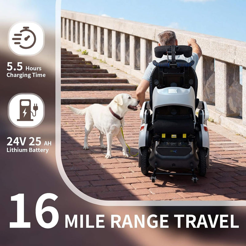 Motivo One-Touch Electric Folding Wheelchair – Zero Gravity Recline, Compact Fold (SAK20968)