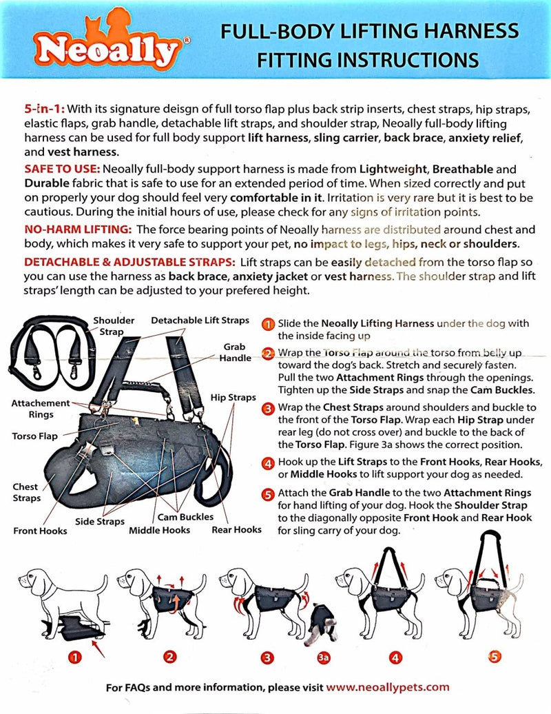 NeoAlly 5-in-1 Dog Lift Harness – Full Body Support, Adjustable Design