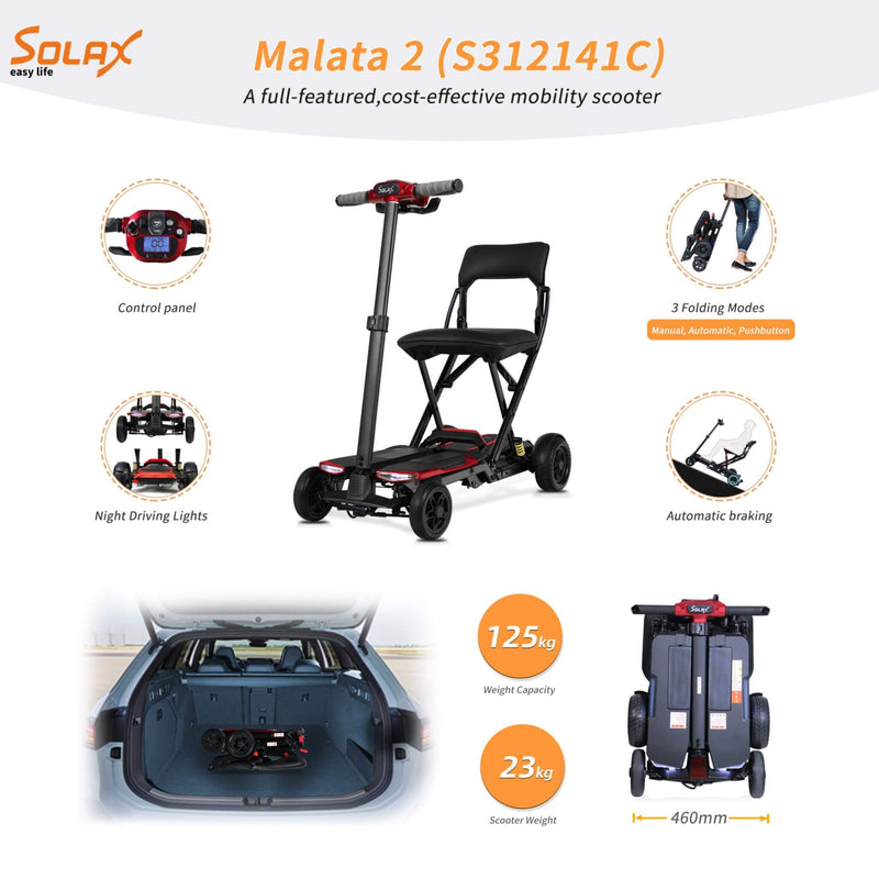 Ultra Lightweight 4-Wheel Folding Mobility Scooter – Remote Control, Compact Travel Design (SAK58976)